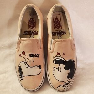 Vans Off The Wall Peanuts Snoopy Canvas Slip On Skater Shoes Loafers 5.5